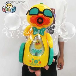 Sand Play Water Fun New Cute Duck Soap Bubbles Machine with Light Music For Kids Automatic Blower Toy Baby Magic Bubble Gun Summer Toys for children L47