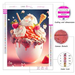 Diamond Painting 5D DIY Ice Cream Full Diamond Embroidery Bread Rhinestone Mosaic Art Picture Creative Hobby Home Bar Decoration