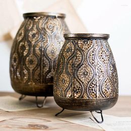 Candle Holders Decorative Metal Guest Gift Holder Matches Pillar Wax Black Making Vintage Porta Velas Home Decor AB50ZT