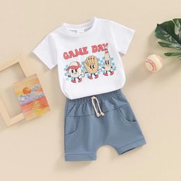 Clothing Sets Toddler Baby Boy Baseball Outfits Game Day Calm Your Mitts Short Sleeve T-Shirt Tops And Shorts Set Summer Clothes