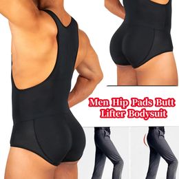 Hip Padded Body Shaper Lift Buttocks Man Fake Ass Pads Bodysuit Boxer Buttocks Enhancers Underwear Shapewear Bodysuits 240327
