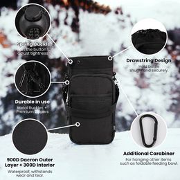 40oz Water Bottle Cover Bag Pouch W/Strap Neoprene Water Pouch Holder Shoulder Strap Black Bottle Carrier Insulat Bag