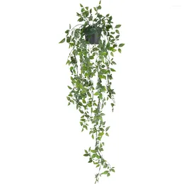 Decorative Flowers Artificial Plant Hanging Vine Potted Faux Interior Home Garden Office
