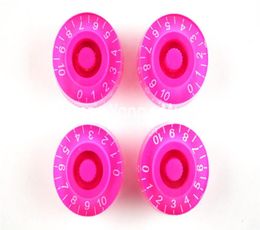 1 Set of 4pcs Clear Transparent Pink Electric Guitar Knobs For Gibson LP Style Electric Guitar Wholes1428074