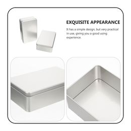 2 Pcs Tea Storage Box Party Square Containers Lids Jewelry Box Metal Container Lid Tinplate Box Cake Stand Storage Case