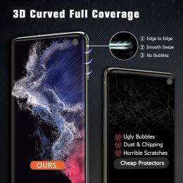 1/4Pcs 3D Tempered Glass For Samsung Galaxy S10 SM-G973 SM-G977 Fingerprint Curved Anti Scratch Screen Protector Glass Film