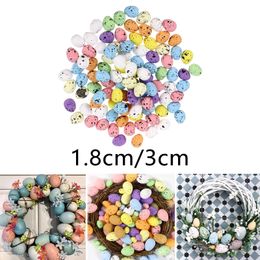 100x Speckled Foam Easter Eggs Colourful Artificial Bird Eggs for Party Home Decor Photography Prop Garden Tree Ornaments