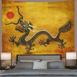 Dragon Trippy Wolf Tapestry Tapestries Simsant Galaxy Unicorn Art Wall Hanging for Living Room Bedroom Home Dorm Decor R0411