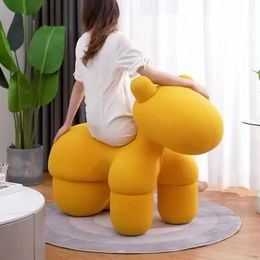 Pony Chair Creative Animal Stool Living Room Minimalist Adult Leisure Ornaments Nordic Puppy Chair Ottoman Muebles Bench Pouffe