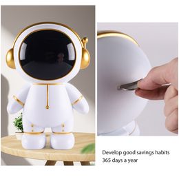 Astronaut Money Boxes Multifunctional with Light String Coin Storage Box Party Props Portable Battery Powered for Children Gifts