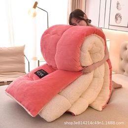 Blankets Winter Nordic Simple Fleece Blanket For Bed Sofa Soft Warm Thick Large Size Single Double Throw Plush Quilt Home Textile