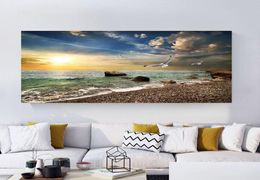 Paintings Natural Landscape Poster Sky Sea Sunrise Painting Printed On Canvas Home Decor Wall Art Pictures For Living Room Drop De9309412
