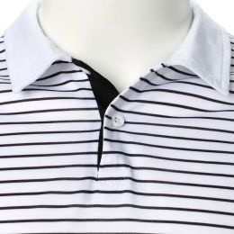 Men Short Sleeve Polo Shirt Contrast Stripe Black Striped Men Top Trending Casual Street Men Lapel Polo Shirt