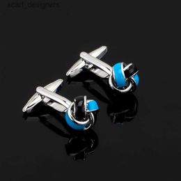 Cuff Links Luxury Shirt knot Cufflinks black blue Colour Copper Press Design Best Gift For Men cuff Link Retail Wholesale Fashion Style Y240411