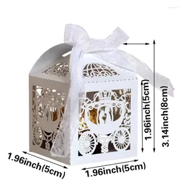 Gift Wrap 50Pcs Bride And Groom Wedding Candy Box Pumpkin Carriage Packaging Boxes With Ribbon Gifts For Guests Party Favour