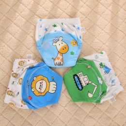 Trousers 2023 New Cute 6 Layer Washable Baby Cloth Diaper Panties Waterproof Reusable Cotton Baby Training Pants Underwear Nappy Changing
