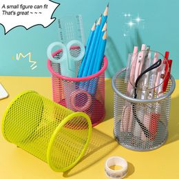 Multi-functional Pen Holder Round/Square Pencil Storage Office/School Pen Holder Storage Case Stationery Organiser Mesh Pen Pot