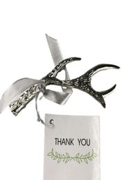 200pcs Bag Parts Silver Antler Bottle Opener Favors for wedding bridal shower guests return gifts3360019