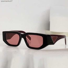 Sunglasses Sunglasses with triangle rectangular frame designer sunglasses OPR09ZS fashionable mens and womens mirror legs with triangle pattern beach party with