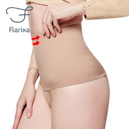 Flarixa Women's Tummy Control Thongs High Waist Flat Belly Panties Body Shaper Lingerie Slimming Briefs Sexy Pants Underwear