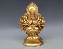 Decorative Figurines Tibet Bronze Copper Gold Gilding Namgyalma Maha Cundi Bodhisattva Buddha Statue