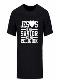 Fashion Summer Men039s TShirt quot Jesus Is My Savior Not My Religion quot Printed T Shirt cotton Short Sleeve t shirt DI9472524