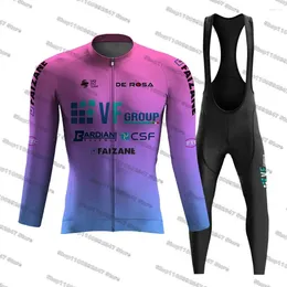 Racing Sets 2024 VF Group Bardiani CSF Cycling Jersey Set Long Sleeve Quick-dry MTB Breathable Bicycle Clothing Road Shirt