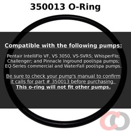 For O-Ring - 350013 Lid O-Ring - Compatible with Pentair IntelliFlo, WhisperFlo, Challenger and Pinnacle Pool and Spa Pumps