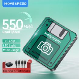 Drives MOVESPEED 1TB 2TB USB3.1 Type C Portable SSD 512GB Gen 2 550mbs External Solid State Drive SSD Hard Drive for Laptop PC Smart TV