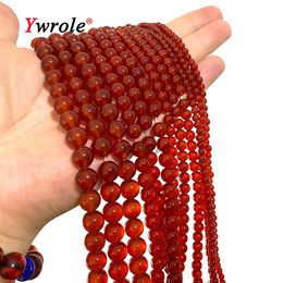 High Quality 5A Red Agate Natural Stone Beads Smooth Gem For Jewelry Making DIY Bracelet Handmade Accessories 4 6 8 10 12MM