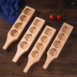 Baking Tools Wooden Moon Cake Mould Mung Bean Snowy Pastry For Pumpkin Pie Biscuit Decorating