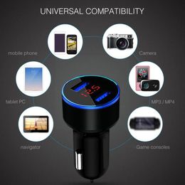 5V 3.1A Car Charger Dual USB QC Adapter Cigarette Lighter LED Voltmeter For All Types Of Mobile Cell Phones Quick Car Charg T3X5