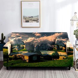 Chair Covers Landscape Stretch Sofa Cover Natural Scenery Printed Couch Italy Houses All-Wrapped Washable Furniture Protector Decor