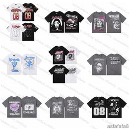 Hellstar Shirt Hellstar t Mens Womens Designer Tshirt Graphic Tee Clothing Clothes Hipster Washed Fabric Street Graffiti Lettering Foil Print 100 Cotton CF9S