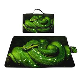 Snake Picnic Mat Waterproof Washable Large Picnic Blanket Compact Lightweight Foldable Outdoor Mat Sand Proof for Beach Camping