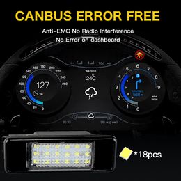 Car Led Licence Number Plate Light Accessories Lamps No Error For Peugeot 106 207 307 308 406 407 508 For CITROEN C2 C3 C4 C5 C6