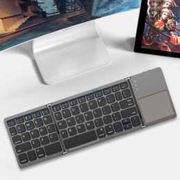 Foldable Portable Keyboard With Touchpad Numeric Keypad Lightweight Dustproof Bluetooth-compatible for Universal Tablet Phone