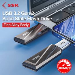 Hubs SSK 256GB USB SSD Solid State Flash Drive 550MB/s SuperFast Transfer Speed USB C Adapter for Typec Smartphone Laptop MacBook