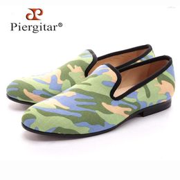 Casual Shoes Handmade Men Army Green And Black Camouflage Loafers Man Military Style Plus Size Fashion Party Smoking Slippers