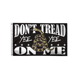 Dont Tread On Me YEE YEE Flag Flag Double Stitched Flag 3x5 FT Banner 90x150cm Party Gift 100D Printed selling3483042