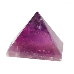 Decorative Figurines 1pc Natural Crystal Amethyst Pyramid Treatment Stone Home Decor Healing Gifts Ornaments For Aquarium Accessoires