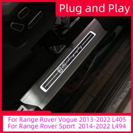 4PS LED Welcome Door Light For Range Rover Sport 2014-2022 Vogue 2013-2022 Car Pedal Door Sill Scuff Plate Trim Threshold Guards