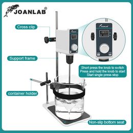 JOANLAB Liquid Mixer Lab Electric Stirrer Digital Display Overhead Stirrer Adjustable Height Lab Equipment 20L 2000rpm 110V 220V