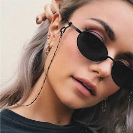 Eyeglasses chains Fashionable womens sunglasses chain cylindrical bead chain anti drop glasses glasses rope necklace C240411