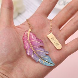 2Pcs Creative Colourful Leaves Binder Bookmark Book Paginator Cute Design Student Teacher Gift Student Stationery