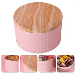 Take Out Containers Iron Pink Bakery Box With Lid Baking Dessert Cookie Candy Snacks Storage