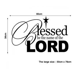 Blessed Be The Name Mural Bible Verse Art Decal Christianity Home Decor Wallpaper Sticker Design Poster House Decoration