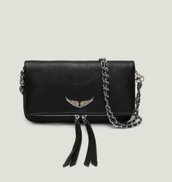 2022 Wings Decorated Wallet Women Single Shoulder Bag Crossbody handbags Casual Wild Fashion Two Chains Messenger Bag Leather Bag6529676