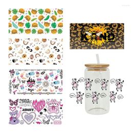 Window Stickers 3D UV DTF Transfers 16oz Cup Wraps Animal Bear Tiger Printed For DIY Glass Ceramic Metal Leather Etc. D84