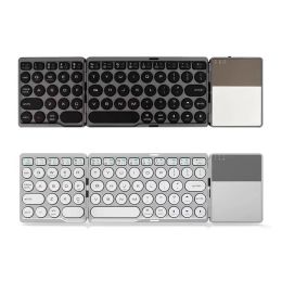 Keyboards Bluetoothcompatible Foldable Keyboard Round Keycap Portable Mini Wireless Keyboard 64 Keys Folding Keyboard for Tablet Laptop